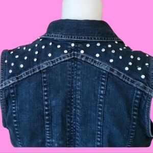 Custom silver diamond stud chicos vest